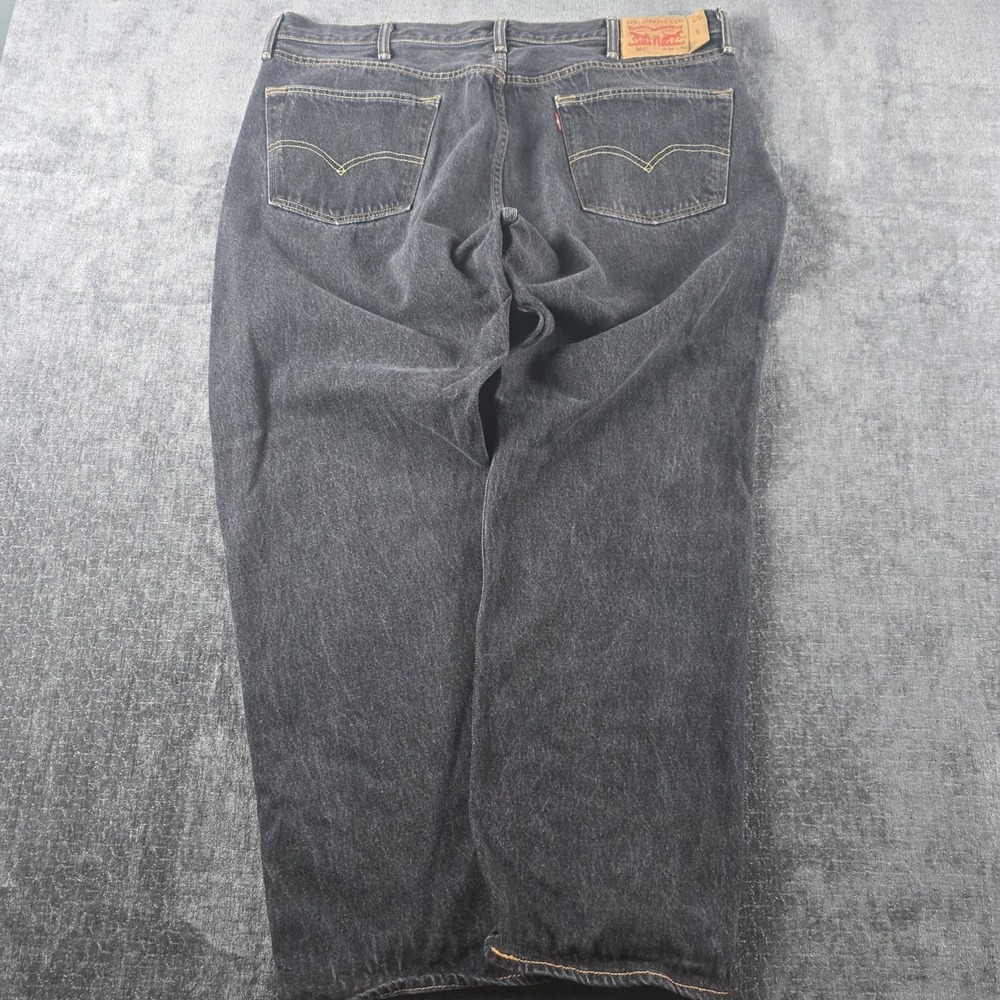 Levis 501xx Jeans Mens 42x32 (Fits 40x30) Faded Black Button Fly 100% Cotton Emo - Picture 6 of 9
